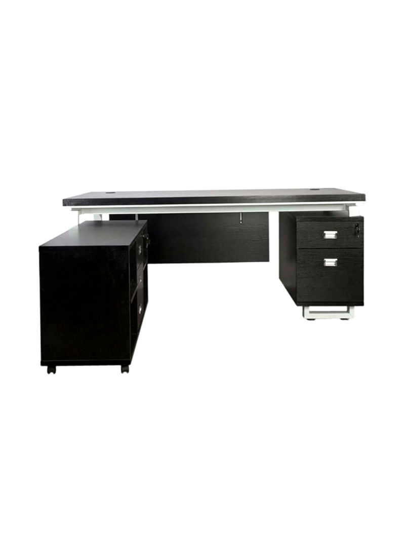 Schwarz Modern Executive Desk Black 180x160x76.1centimeter
