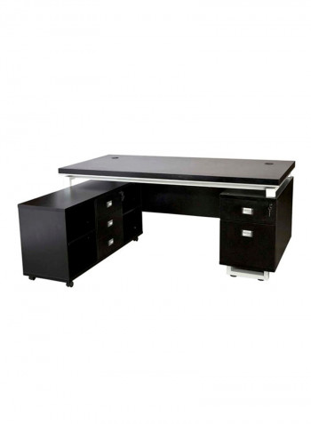 Schwarz Modern Executive Desk Black 180x160x76.1centimeter
