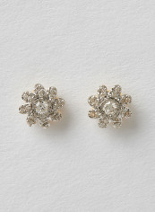 18 Karat Gold Sparkle Blossom Earrings