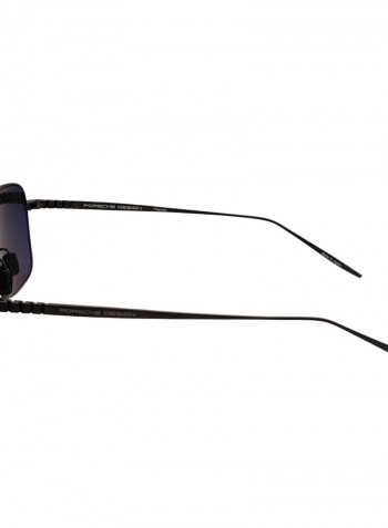 Rectangular Grey Sunglasses With Black Lenses - Lens Size: 58 mm للرجال