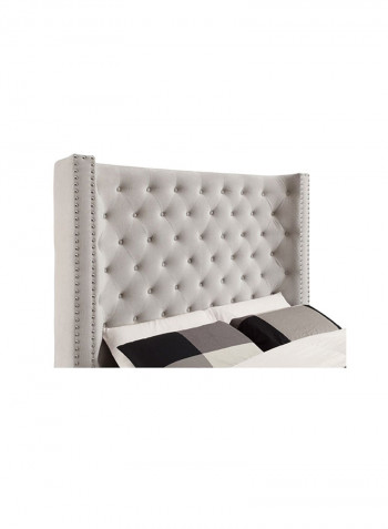 Aiden Platform Queen Bed Frame Without Mattress Beige 200x160cm