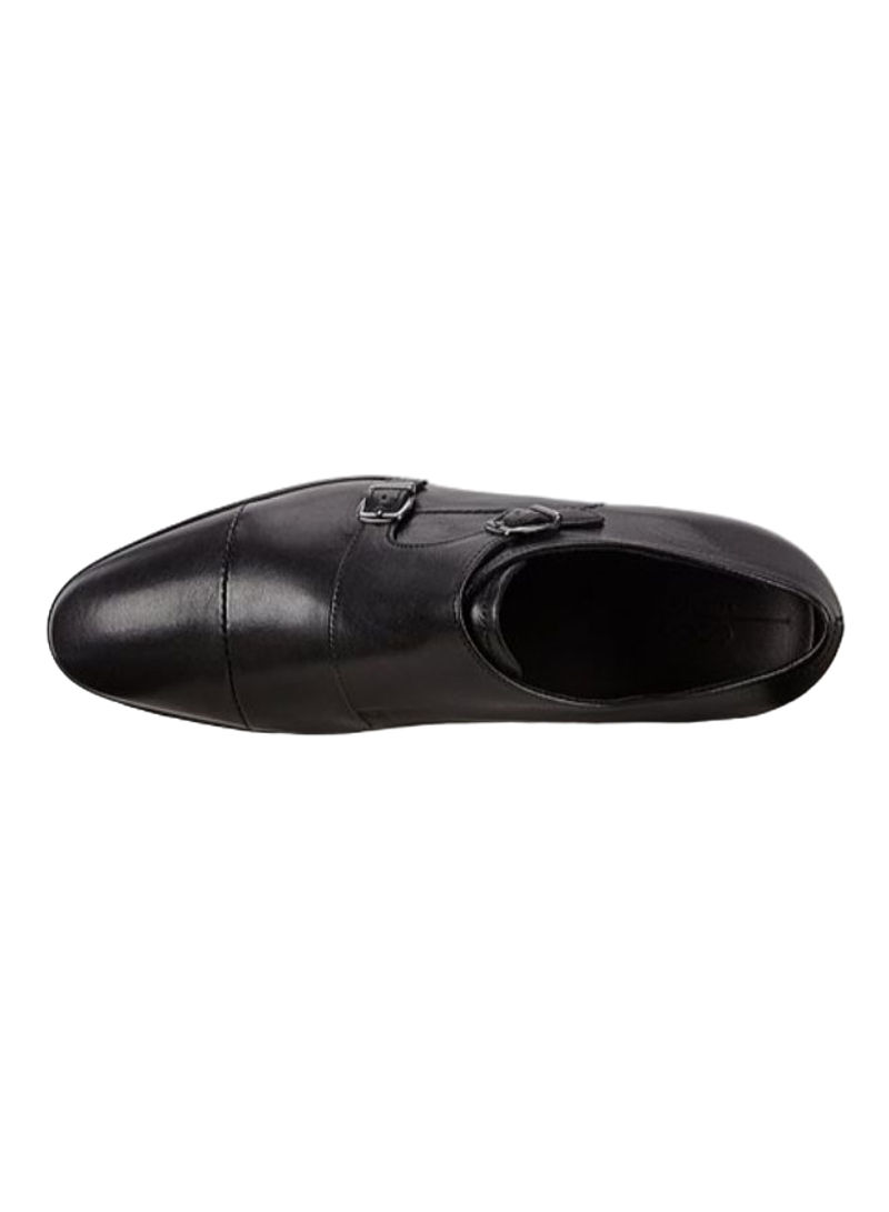 Vitrus Mondial Double Monk Strap Slip-On Shoes Black