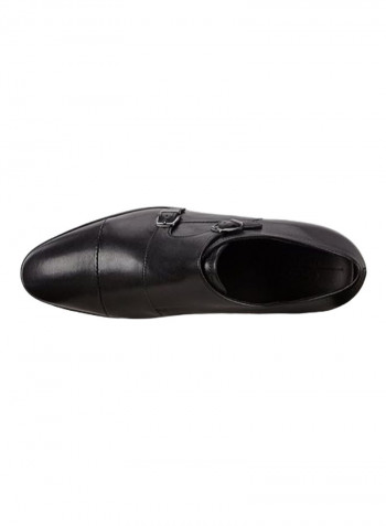Vitrus Mondial Double Monk Strap Slip-On Shoes Black