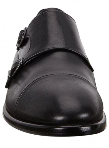 Vitrus Mondial Double Monk Strap Slip-On Shoes Black