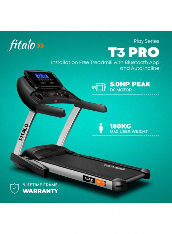 T3 Pro Installation Free Treadmill With Bluetooth App And Auto Incline 100kg