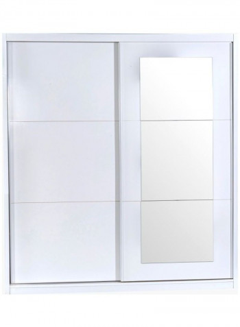 Halmstad Large Sliding Door Wardobe With Mirror White/Silver