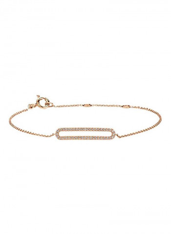 18 Karat Rose Gold 0.18Ct Diamond Studded Recta Dia Bracelet