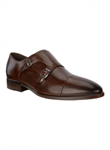 Vitrus Mondial Double Monk Strap Slip-On Shoes Brown