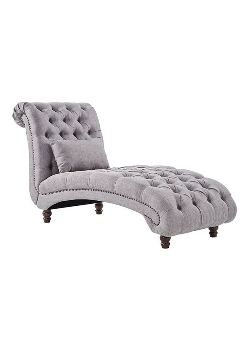 Tufted Chaise Lounge Sofa Chair Grey 93x71x177centimeter