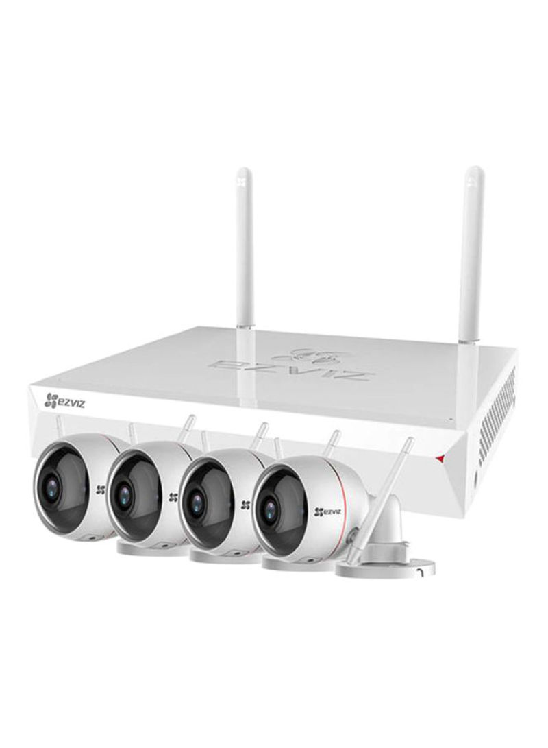 Outdoor Surveillance System Wireless Kit White 150.44x85.80x71.64millimeter