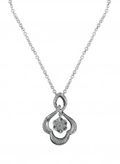 0.16 Ct Flower Infinity Diamond Pendant White Gold