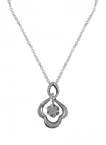 0.16 Ct Flower Infinity Diamond Pendant White Gold