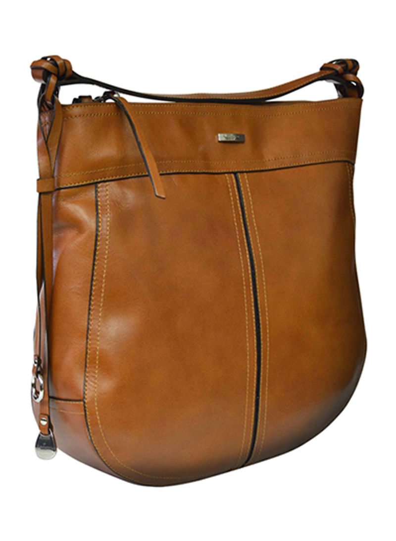 Ascot Leather Hobo Bag Tan