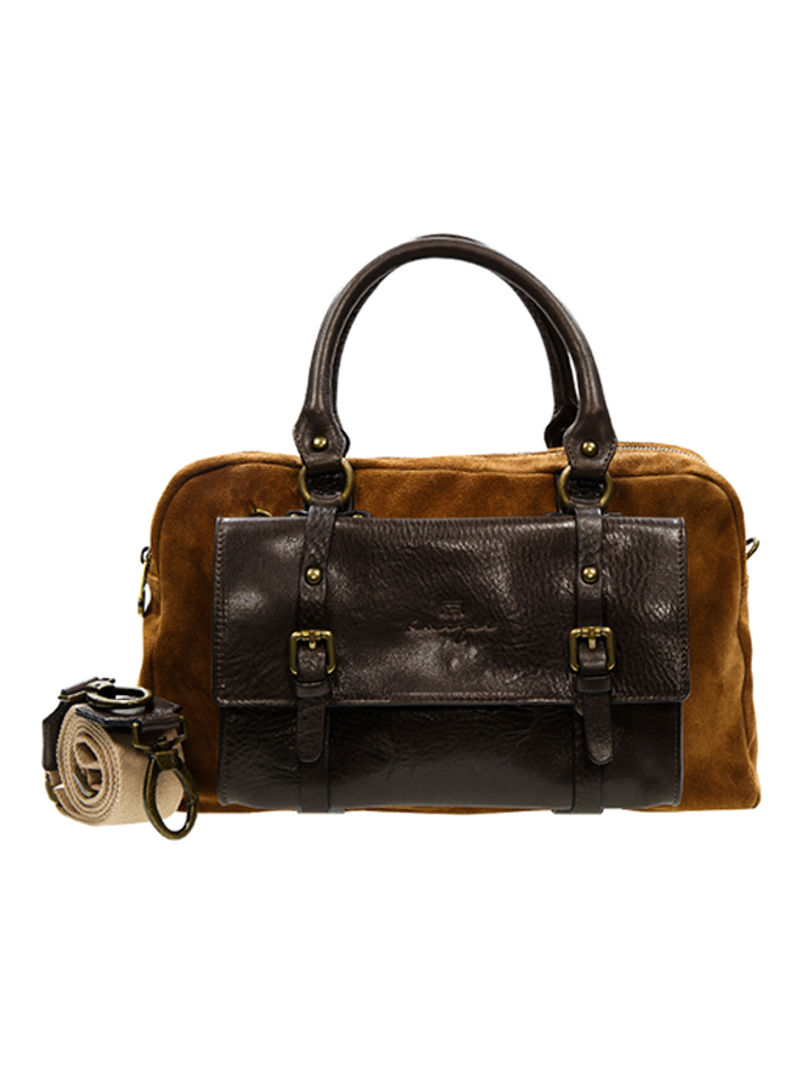 Wayfarer Leather Satchel Bag Brown