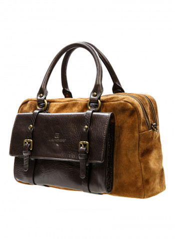 Wayfarer Leather Satchel Bag Brown