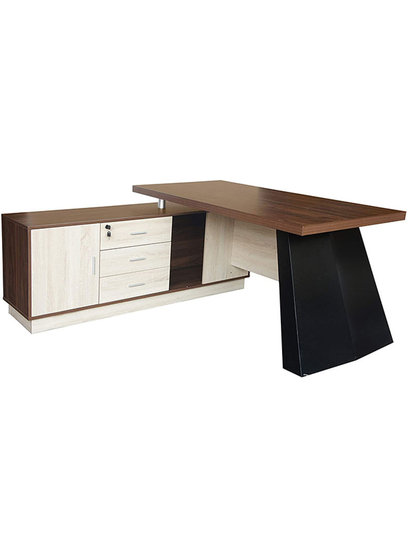 Elegante Modern Executive Desk Dark Walnut 160x75x160cm