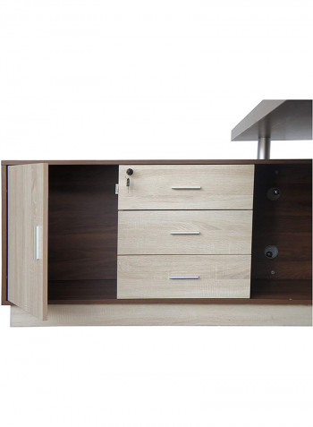 Elegante Modern Executive Desk Dark Walnut 160x75x160cm