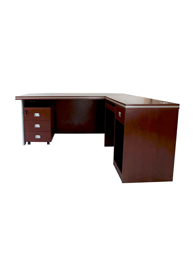 Plata Executive Desk Apple Cherry 76.5x180x160centimeter