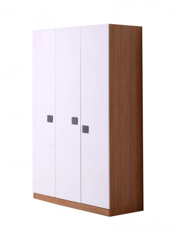 3-Door Madeline Wardrobe White/Walnut