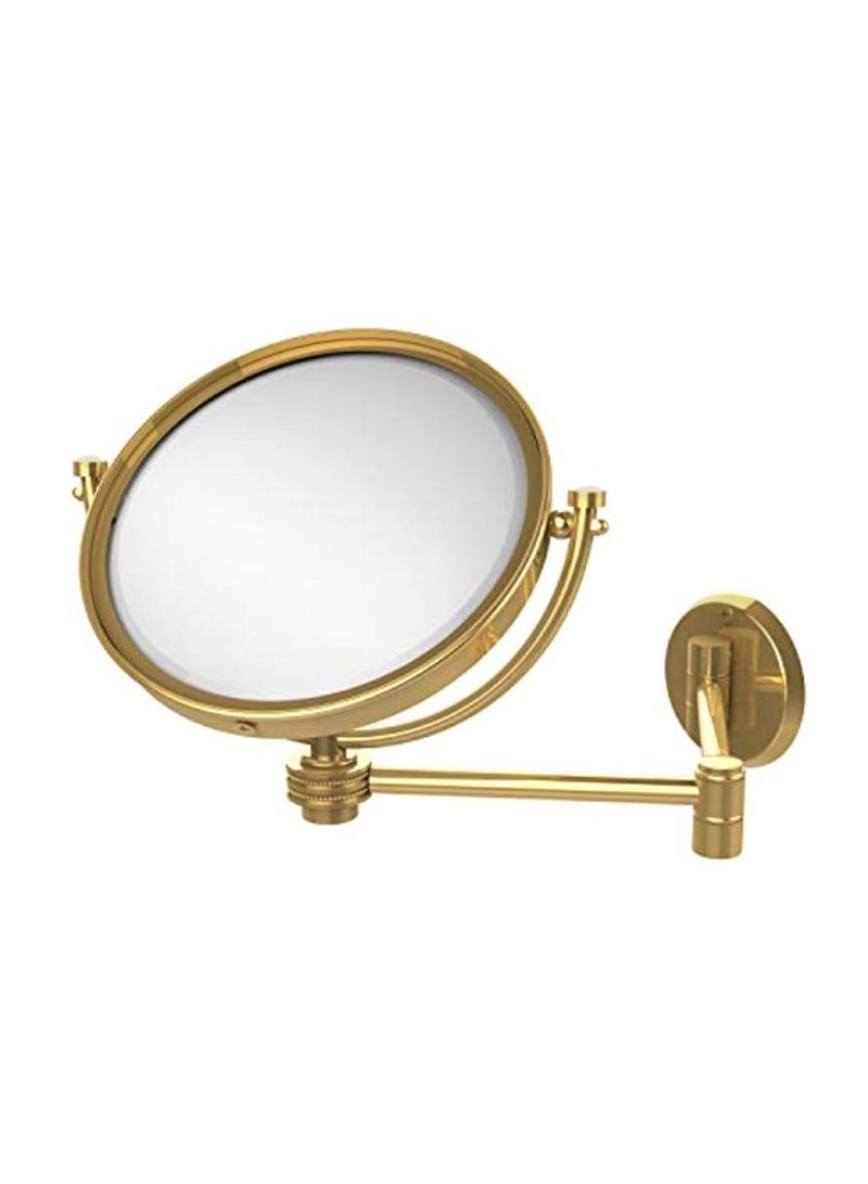 Wall Mounted Magnification Make-Up Mirror Brown/Clear 8inch