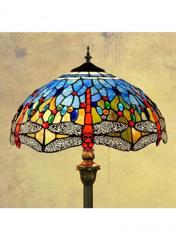 Mediterranean Stained Glass Mosaic Art Lampshade Floor Lamp UK Plug Multicolour