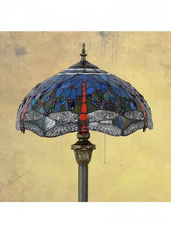 Mediterranean Stained Glass Mosaic Art Lampshade Floor Lamp UK Plug Multicolour