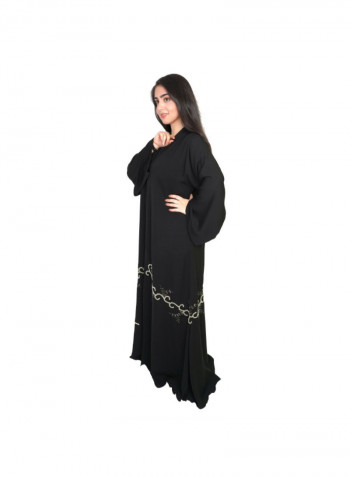 Crepe Fabric Abaya Black