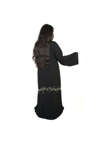 Crepe Fabric Abaya Black