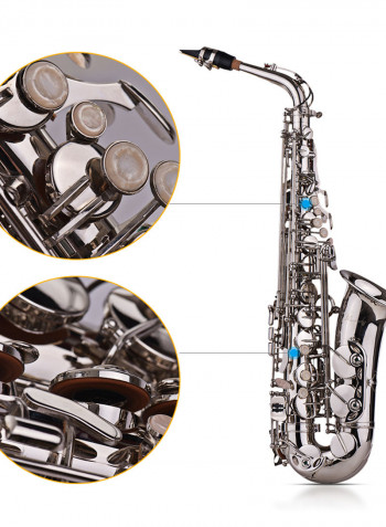 Brass Metal Saxophone Silver With All Assecories
