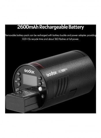 AD100 Pro-Pocket Studio Portrait Flash Light Black