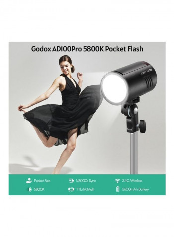 AD100 Pro-Pocket Studio Portrait Flash Light Black