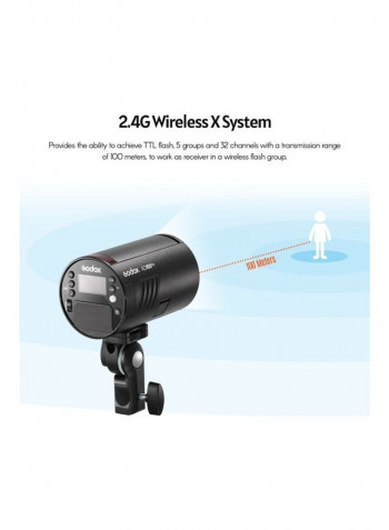 AD100Pro Pocket Studio Portrait Flash Light Black