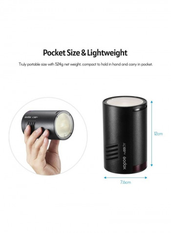 AD100Pro Pocket Studio Portrait Flash Light Black