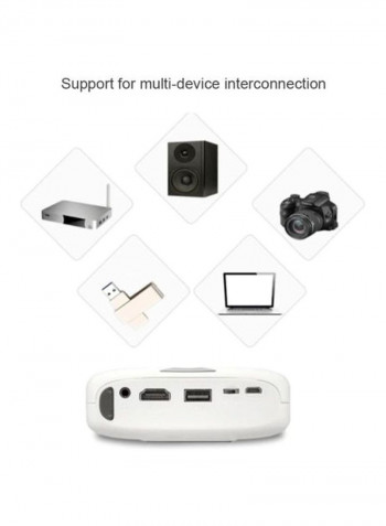 Mini Portable Wireless Home Projector M203 White