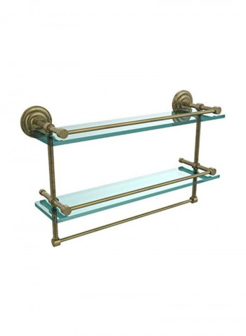 2-Tier Wall Mounted Glass Shelf Gold/Clear 22x5x12inch