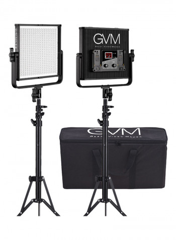 2-Piece Dimmable LED Video Panel Light GVM-520LS-B 70inch Black