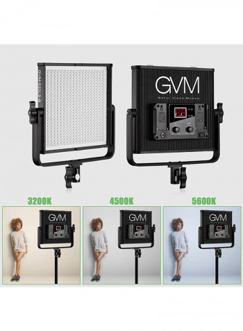 2-Piece Dimmable LED Video Panel Light GVM-520LS-B 70inch Black