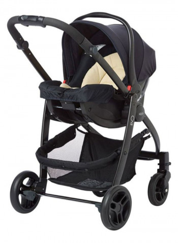 Evo Single Stroller With Car Seat - Navy Sand/Black