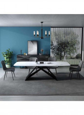 Modern Classic Dining Table Marble White/Black