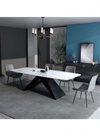 Modern Classic Dining Table Marble White/Black