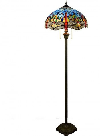 Mediterranean Stained Glass Mosaic Art Lampshade Floor Lamp Multicolour