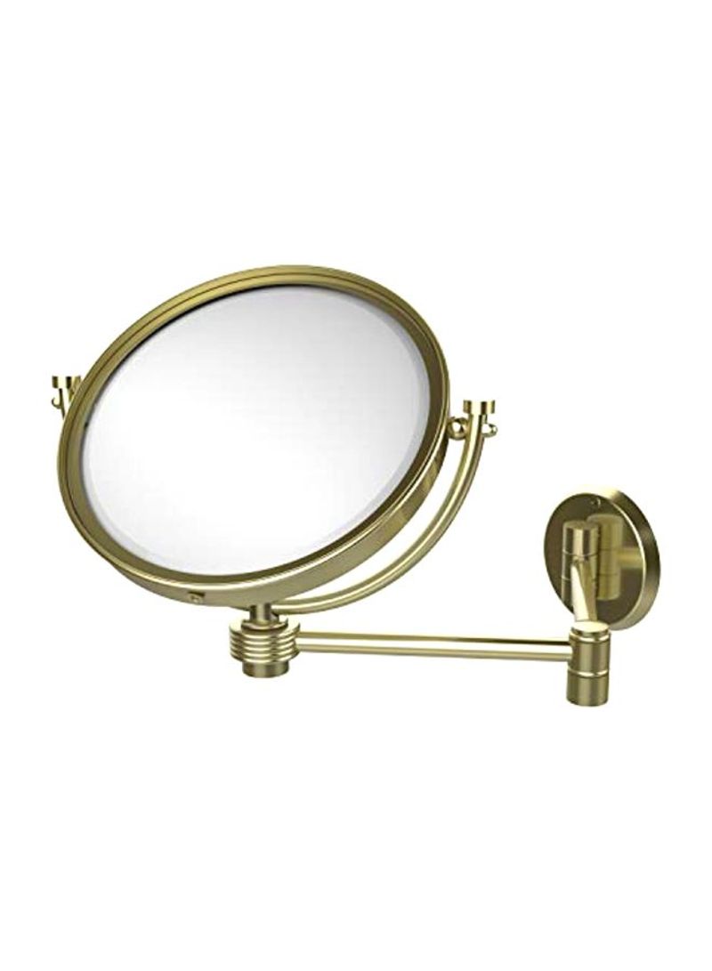 Wall Mounted Mirror With 4X Magnification Gold 8inch