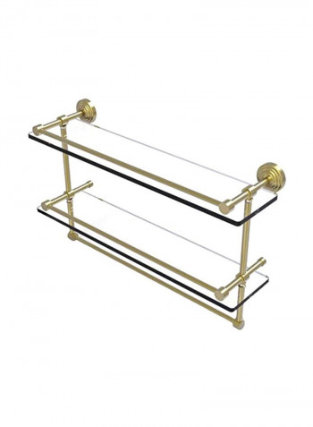 Gallery Double Towel Bar Glass Shelf Gold/Clear 22inch