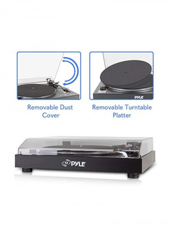Belt Drive USB Turntable With Digital Recording Software PLTTB3U Black