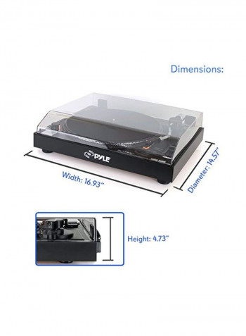 Belt Drive USB Turntable With Digital Recording Software PLTTB3U Black