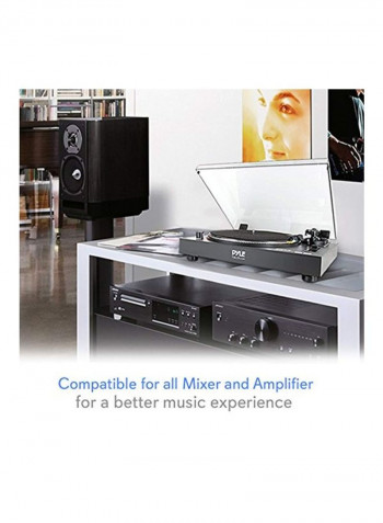 Belt Drive USB Turntable With Digital Recording Software PLTTB3U Black
