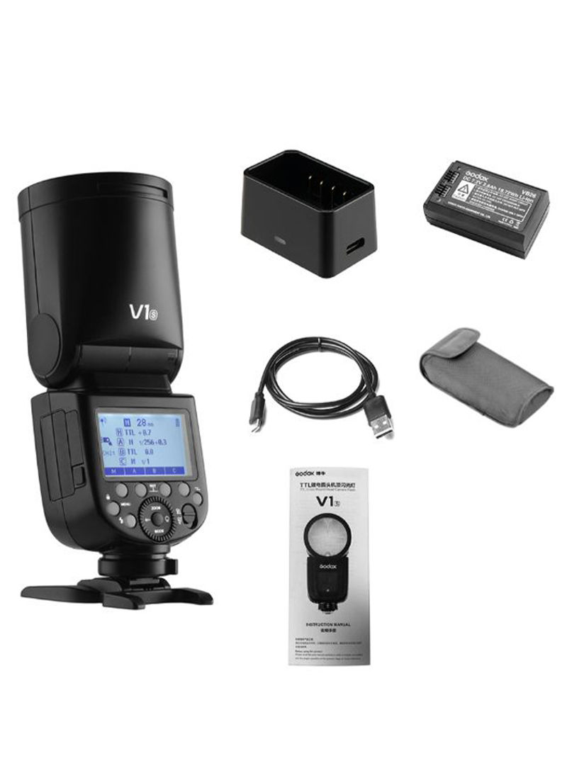 V1(S) 2.4G Wireless Round Head Professional  Speedlight Camera Flash Black