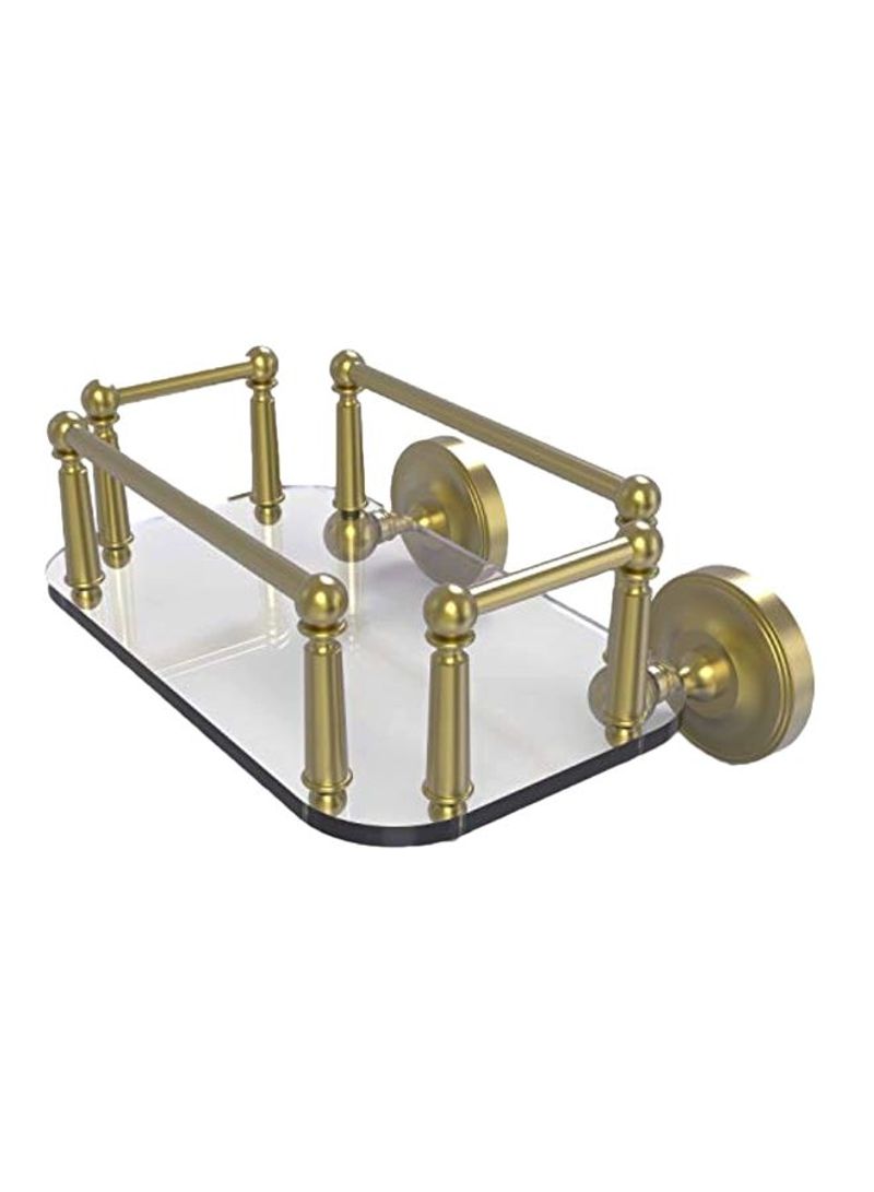 Wall Mounted Glass Tray Guest Towel Holder Clear/Gold