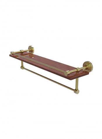Waverly Collection Wooden Towel Shelf Gold/Brown 22inch