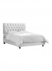 Velvet Tufted Bed Without Mattress White King reviews Velvet Tufted Bed Without Mattress White King